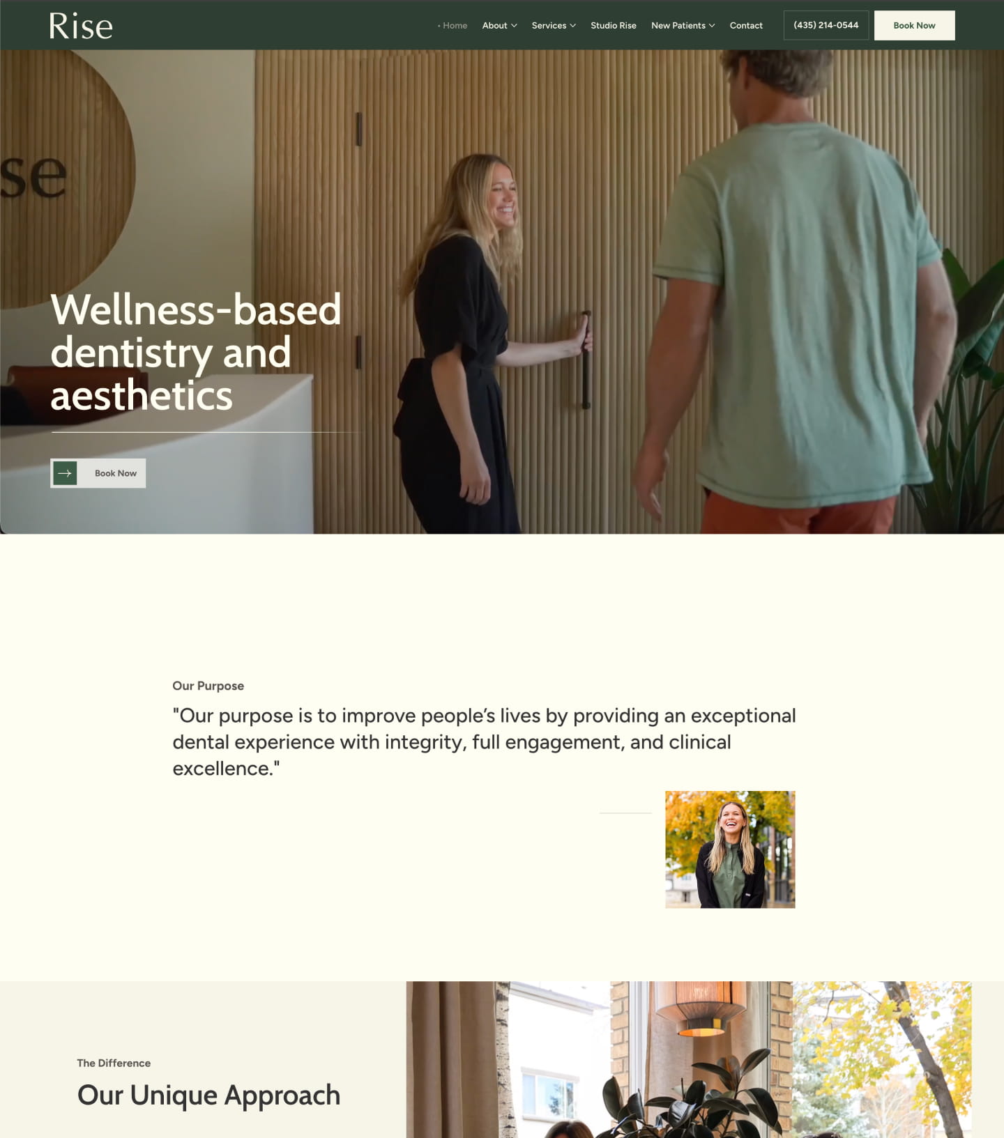 Rise Dental website