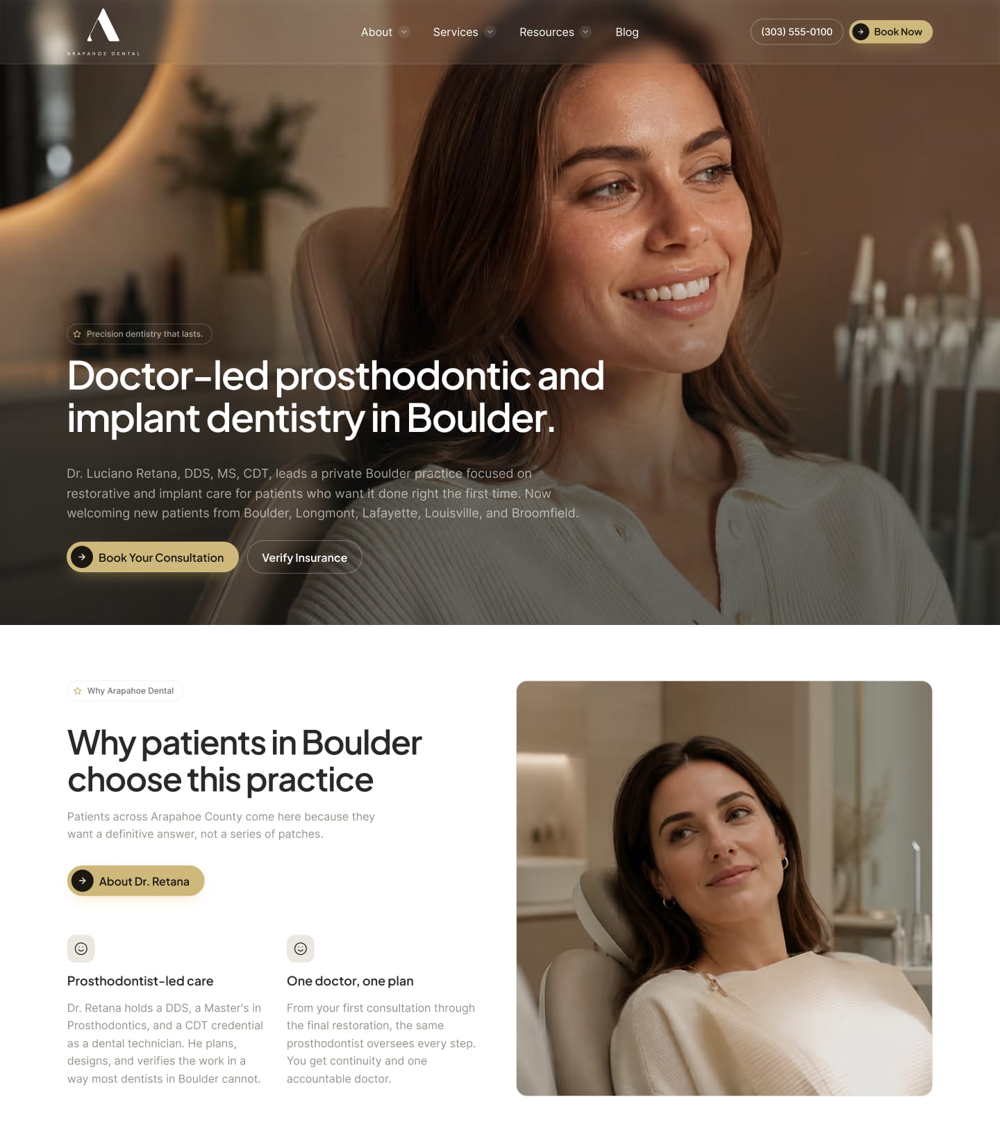 Arapahoe Dental website