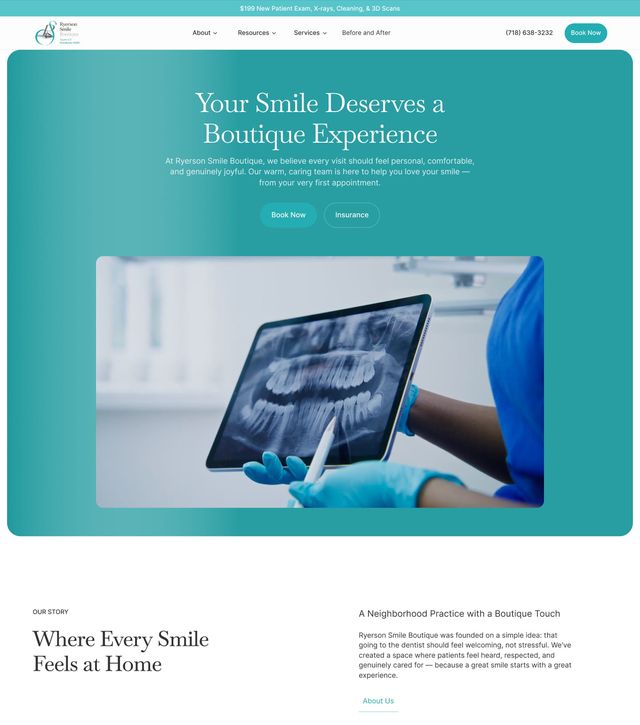 Ryerson Smile Boutique website