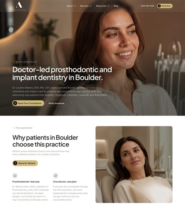 Arapahoe Dental website