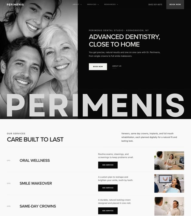 Perimenis Dental Studio website
