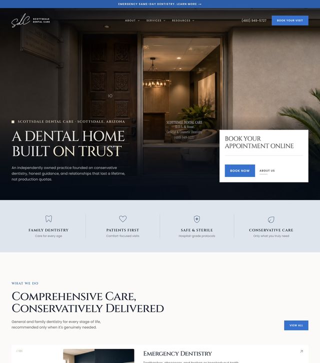 Scottsdale Dental Care website