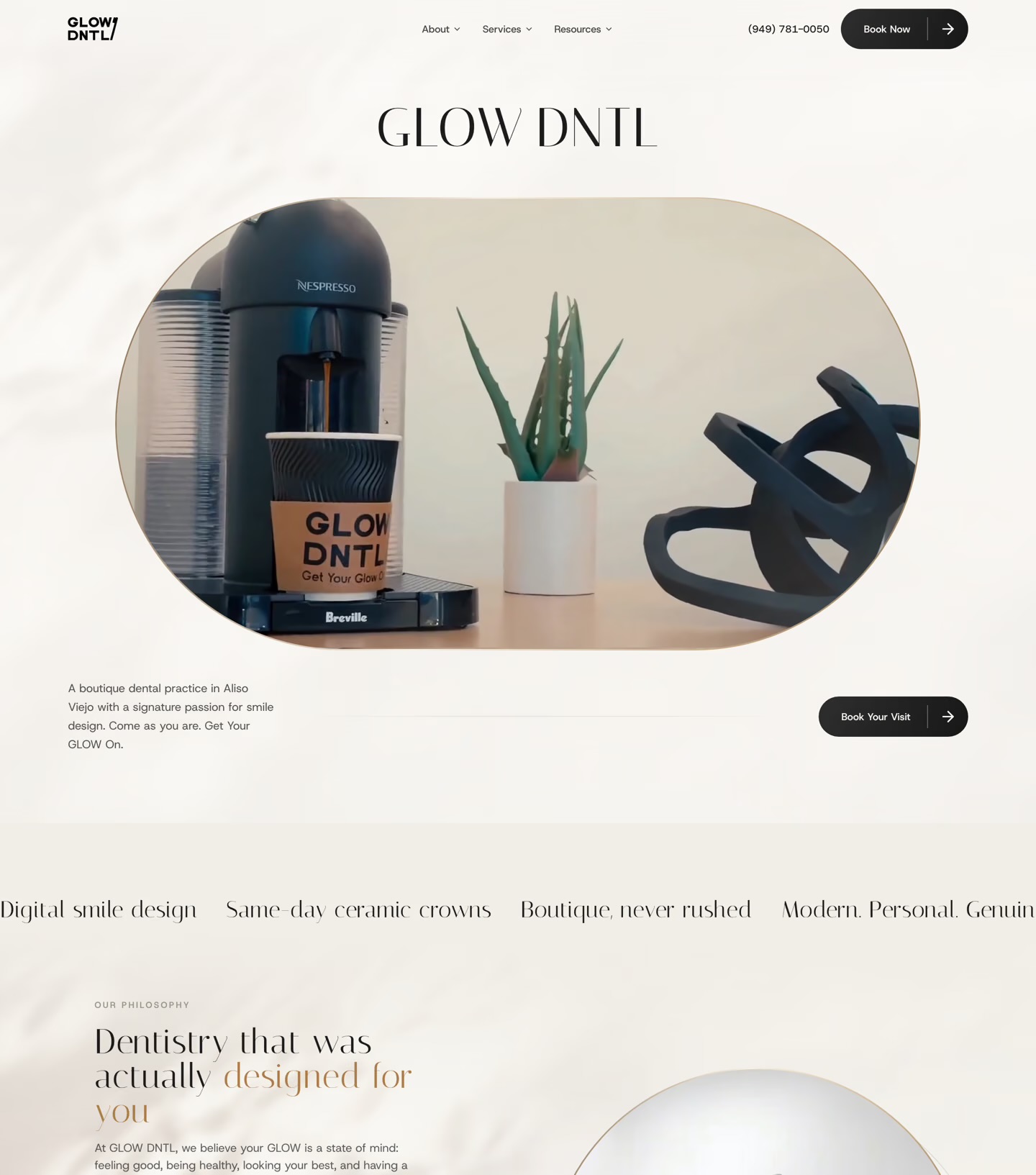 GLOW DNTL website
